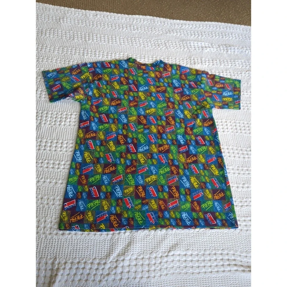 VTG Pepsi All Over Print Short Sleeve T-shirt '90s? Multicolor OS Fits Large - Picture 3 of 7